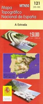 Carte topographique de l'Espagne - A Estrada, n° 121, n° 0120 | CNIG - 1/50 000 carte pliée CNIG 