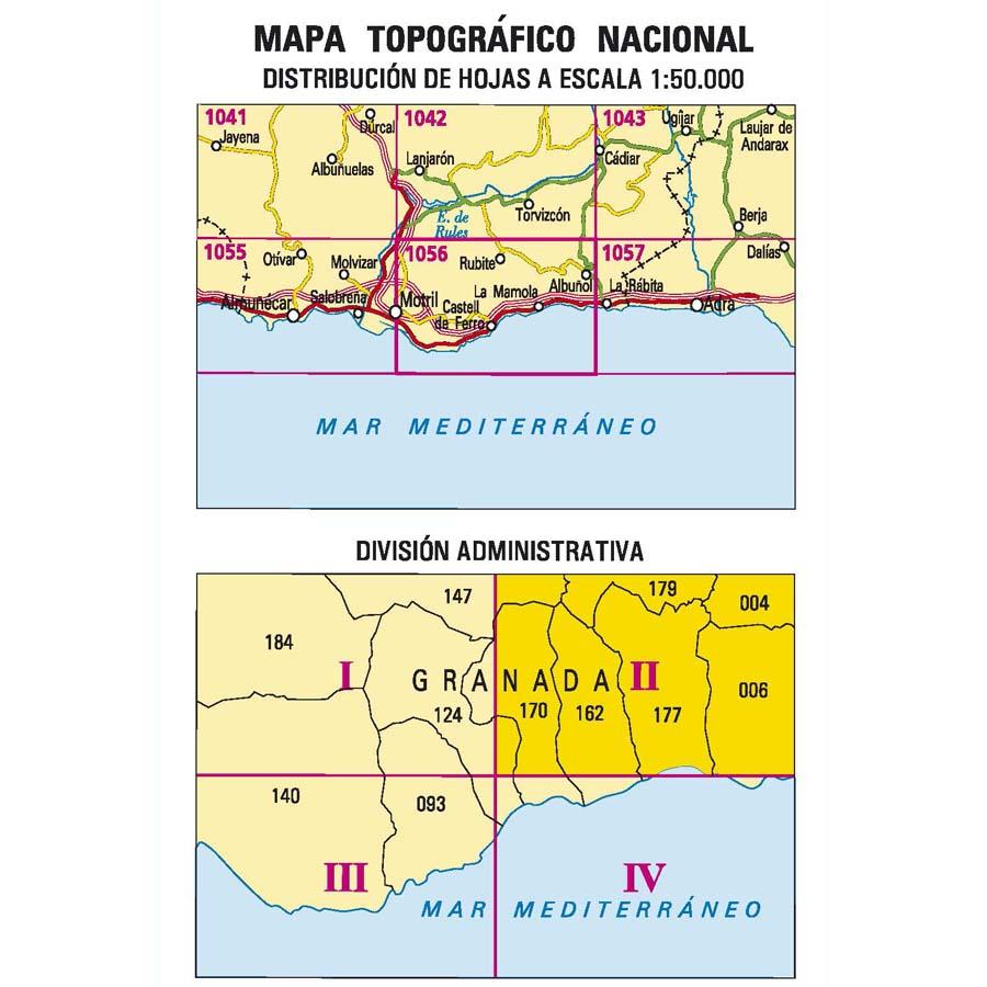 Carte topographique de l'Espagne - Albuñol, n° 1056.2 | CNIG - 1/25 000 carte pliée CNIG 