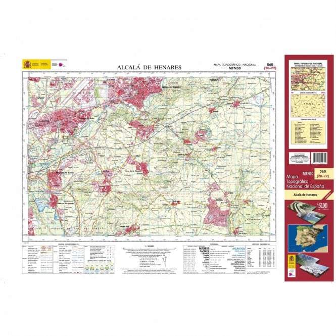 Carte topographique de l'Espagne - Alcalá de Henares, n° 560, n° 0560 | CNIG - 1/50 000 carte pliée CNIG 
