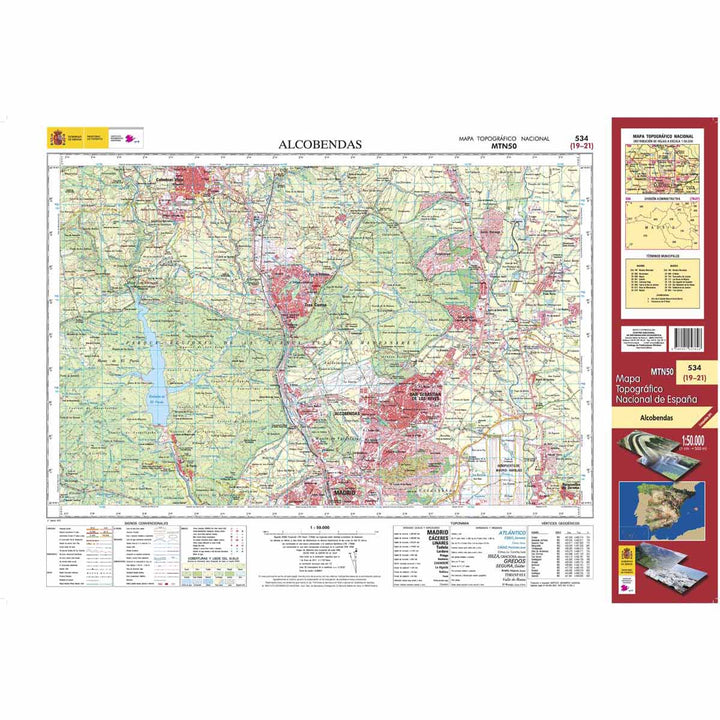 Carte topographique de l'Espagne - Alcobendas, n° 0534 | CNIG - 1/50 000 carte pliée CNIG 