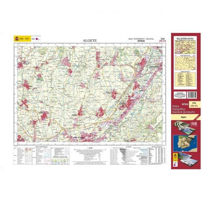 Carte topographique de l'Espagne - Algete, n° 535, n° 0535 | CNIG - 1/50 000 carte pliée CNIG 