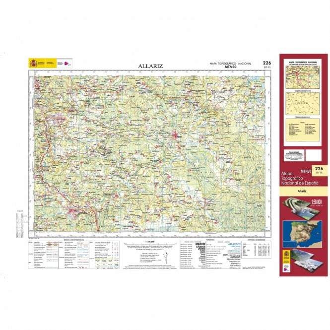 Carte topographique de l'Espagne - Allariz, n° 226, n° 0226 | CNIG - 1/50 000 carte pliée CNIG 