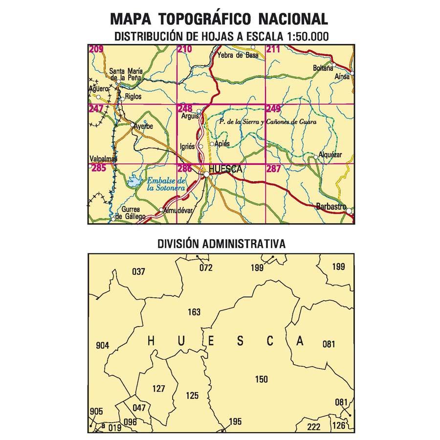 Carte topographique de l'Espagne - Apiés, n° 0248 | CNIG - 1/50 000 carte pliée CNIG 