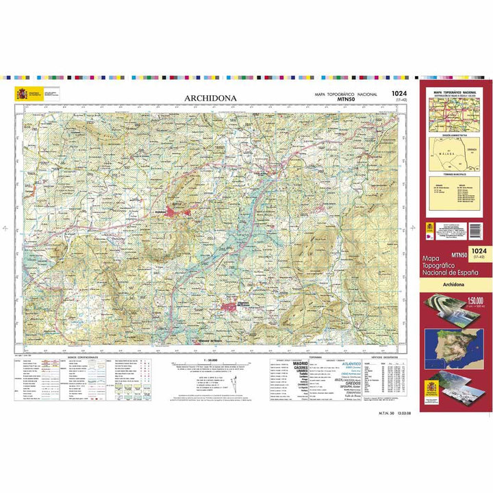 Carte topographique de l'Espagne - Archidona, n° 1024 | CNIG - 1/50 000 carte pliée CNIG 