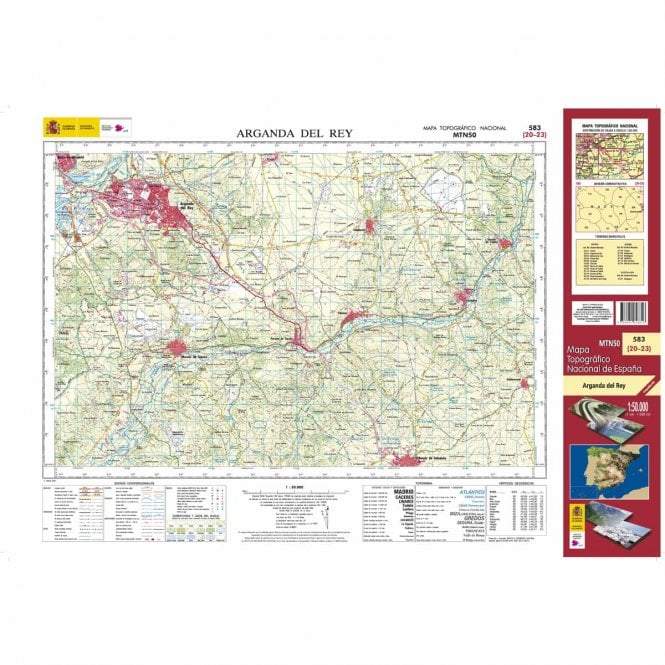 Carte topographique de l'Espagne - Arganda del Rey, n° 583, n° 0583 | CNIG - 1/50 000 carte pliée CNIG 