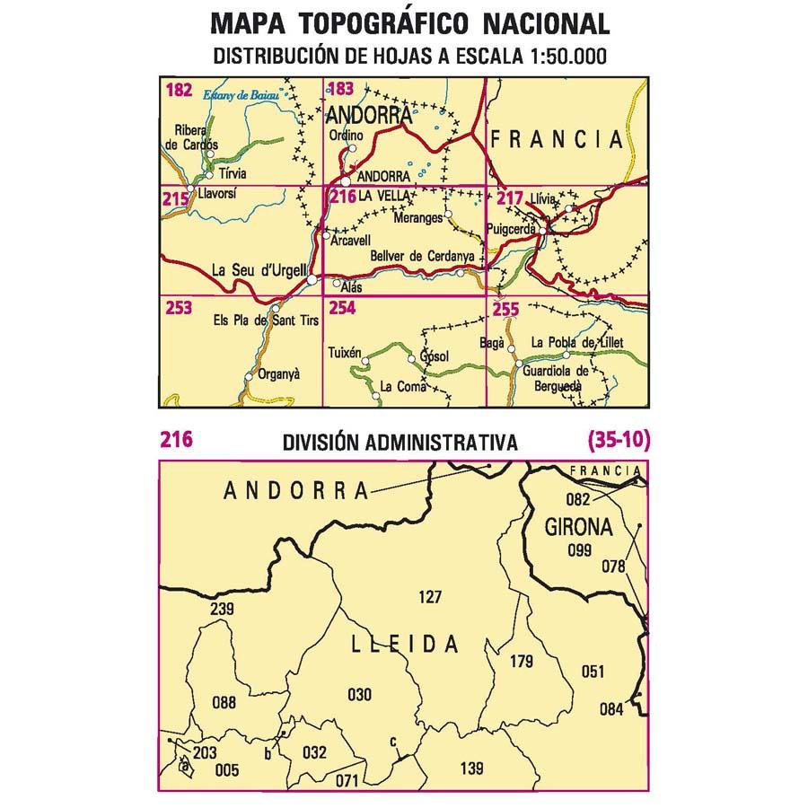 Carte topographique de l'Espagne - Bellver de Cerdanya, n° 0206 | CNIG - 1/50 000 carte pliée CNIG 