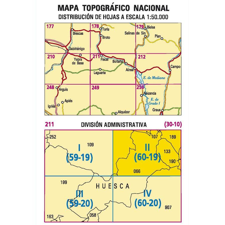 Carte topographique de l'Espagne - Boltaña, n° 0201.2 | CNIG - 1/25 000 carte pliée CNIG 