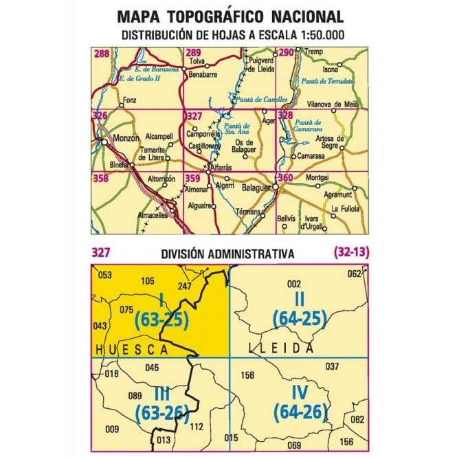 Carte topographique de l'Espagne - Camporrélls, n° 0327.1 | CNIG - 1/25 000 carte pliée CNIG 