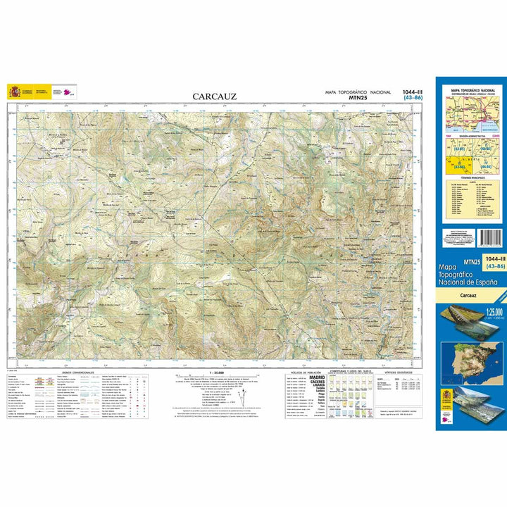 Carte topographique de l'Espagne - Carcauz, n° 1044.3 | CNIG - 1/25 000 carte pliée CNIG 