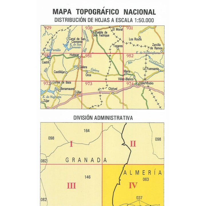 Carte topographique de l'Espagne - Casablanca, n° 0951.4 | CNIG - 1/25 000 carte pliée CNIG 