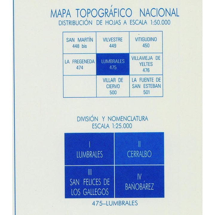 Carte topographique de l'Espagne - Cerralbo, n° 0475.2 | CNIG - 1/25 000 carte pliée CNIG 