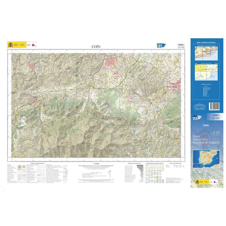 Carte topographique de l'Espagne - Coín, n° 1066.1 | CNIG - 1/25 000 carte pliée CNIG 