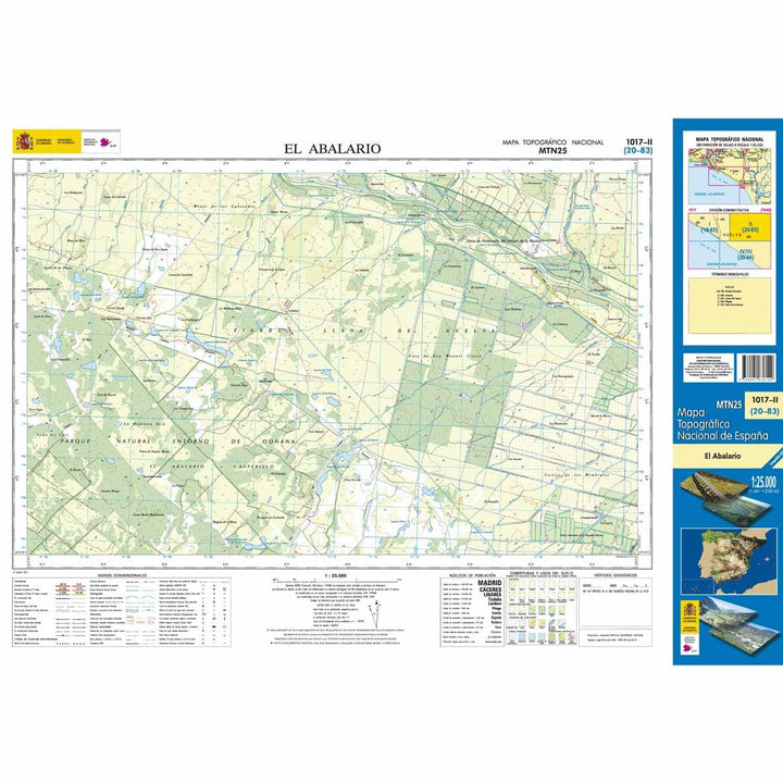 Carte topographique de l'Espagne - El Abalario, n° 1017.2 | CNIG - 1/25 000 carte pliée CNIG 