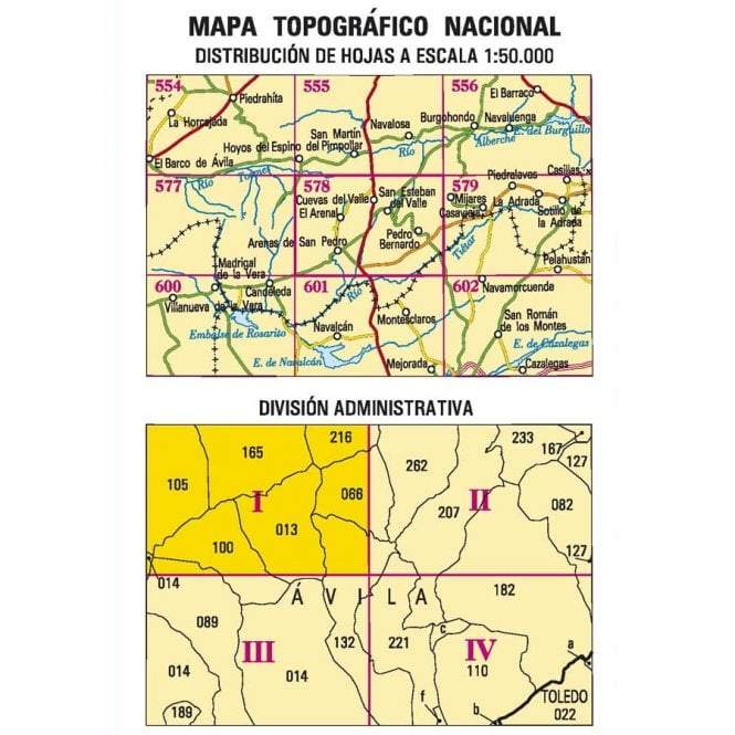 Carte topographique de l'Espagne - El Arenal, n° 0578.1 | CNIG - 1/25 000 carte pliée CNIG 