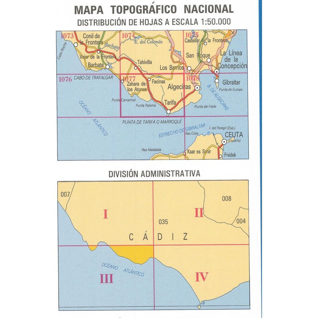 Carte topographique de l'Espagne - El Lentiscal, n° 1077.3 | CNIG - 1/25 000 carte pliée CNIG 