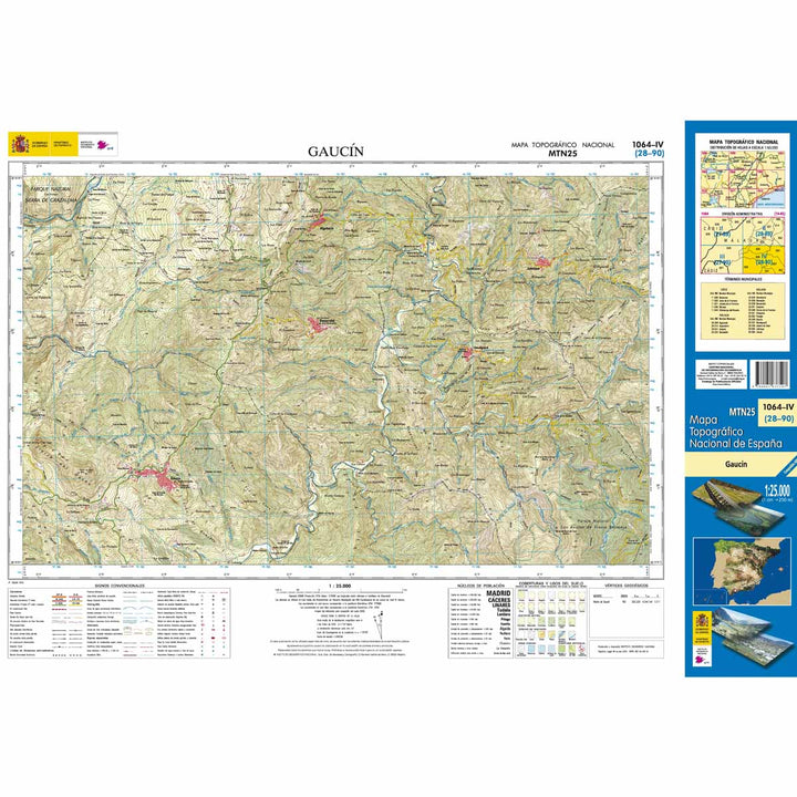 Carte topographique de l'Espagne - Gaucín, n° 1064.4 | CNIG - 1/25 000 carte pliée CNIG 