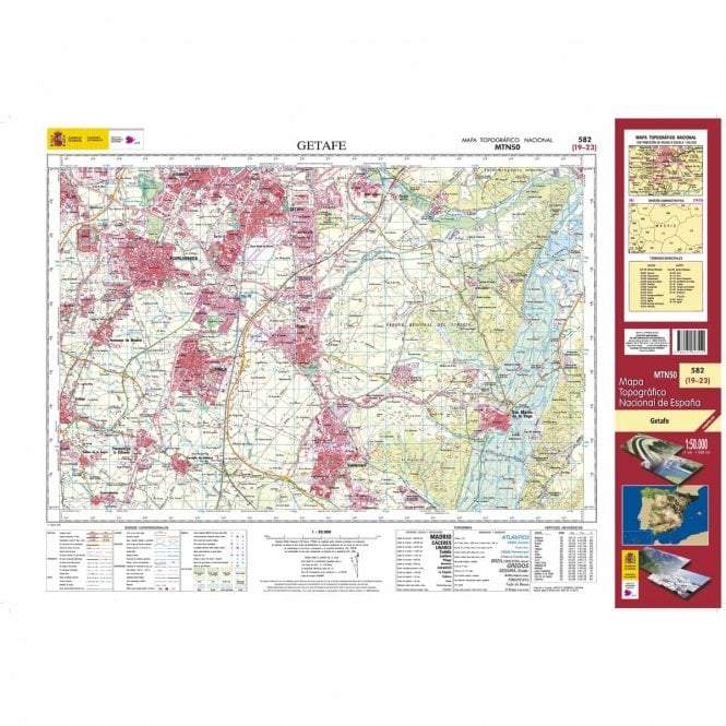 Carte topographique de l'Espagne - Getafe, n° 582, n° 0582 | CNIG - 1/50 000 carte pliée CNIG 