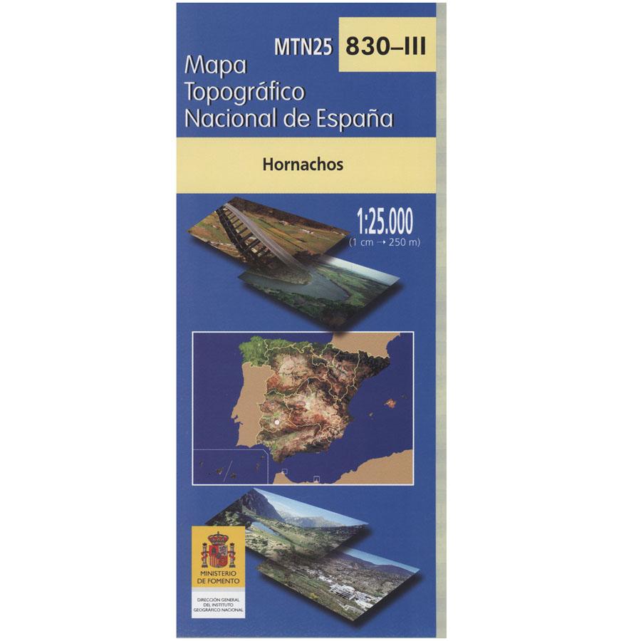Carte topographique de l'Espagne - Hornachos, n° 0830.3 | CNIG - 1/25 000 carte pliée CNIG 