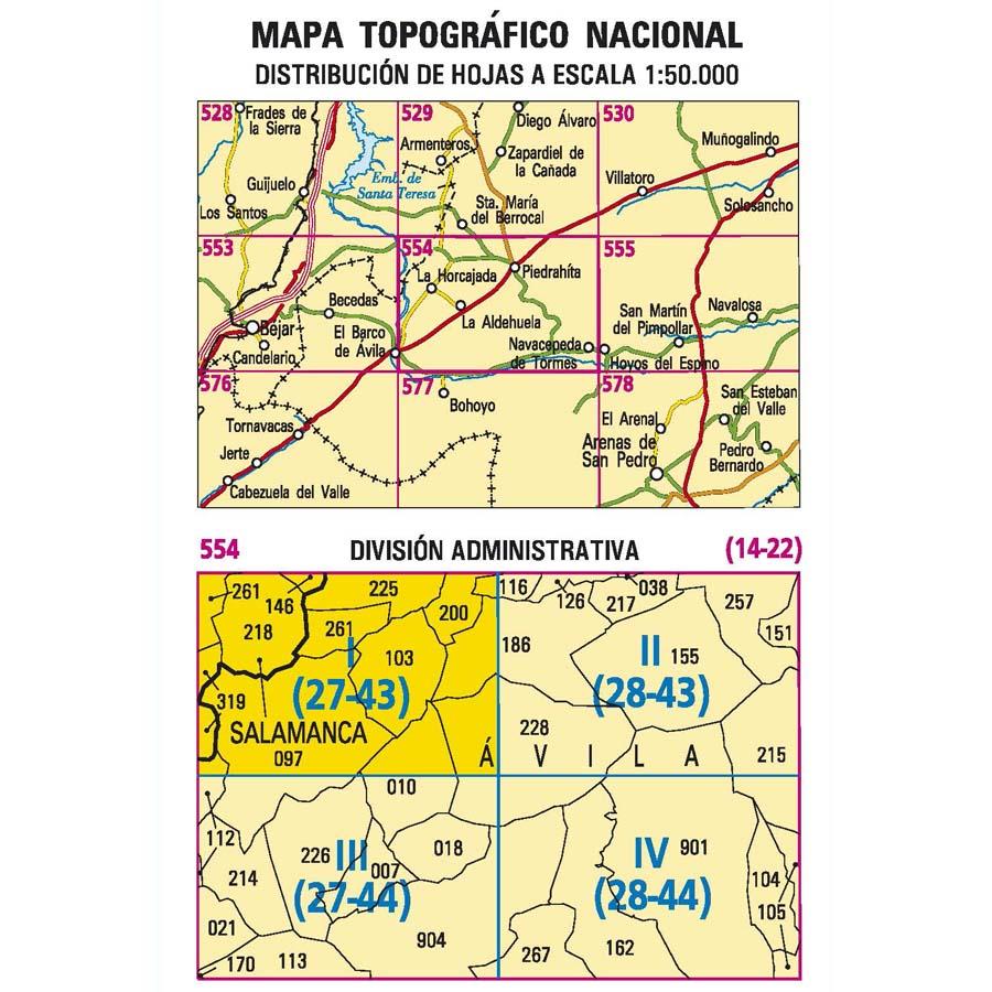 Carte topographique de l'Espagne - La Horcajada, n° 0554.1 | CNIG - 1/25 000 carte pliée CNIG 