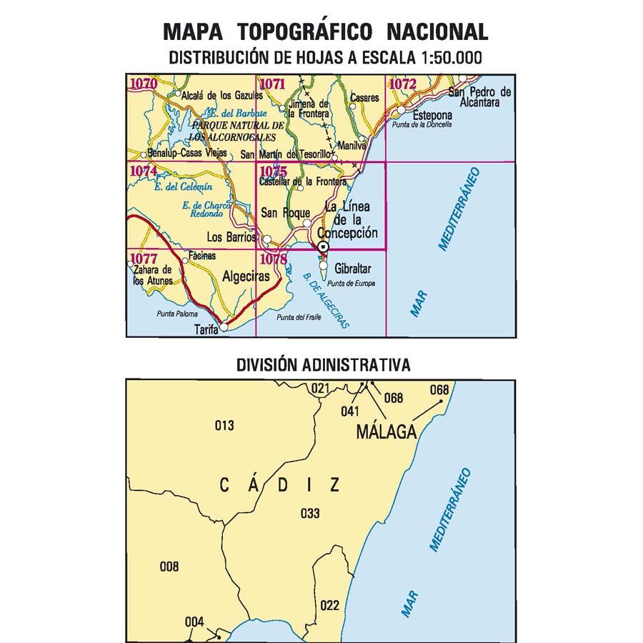 Carte topographique de l'Espagne - La línea de la Concepción, n° 1075 | CNIG - 1/50 000 carte pliée CNIG 