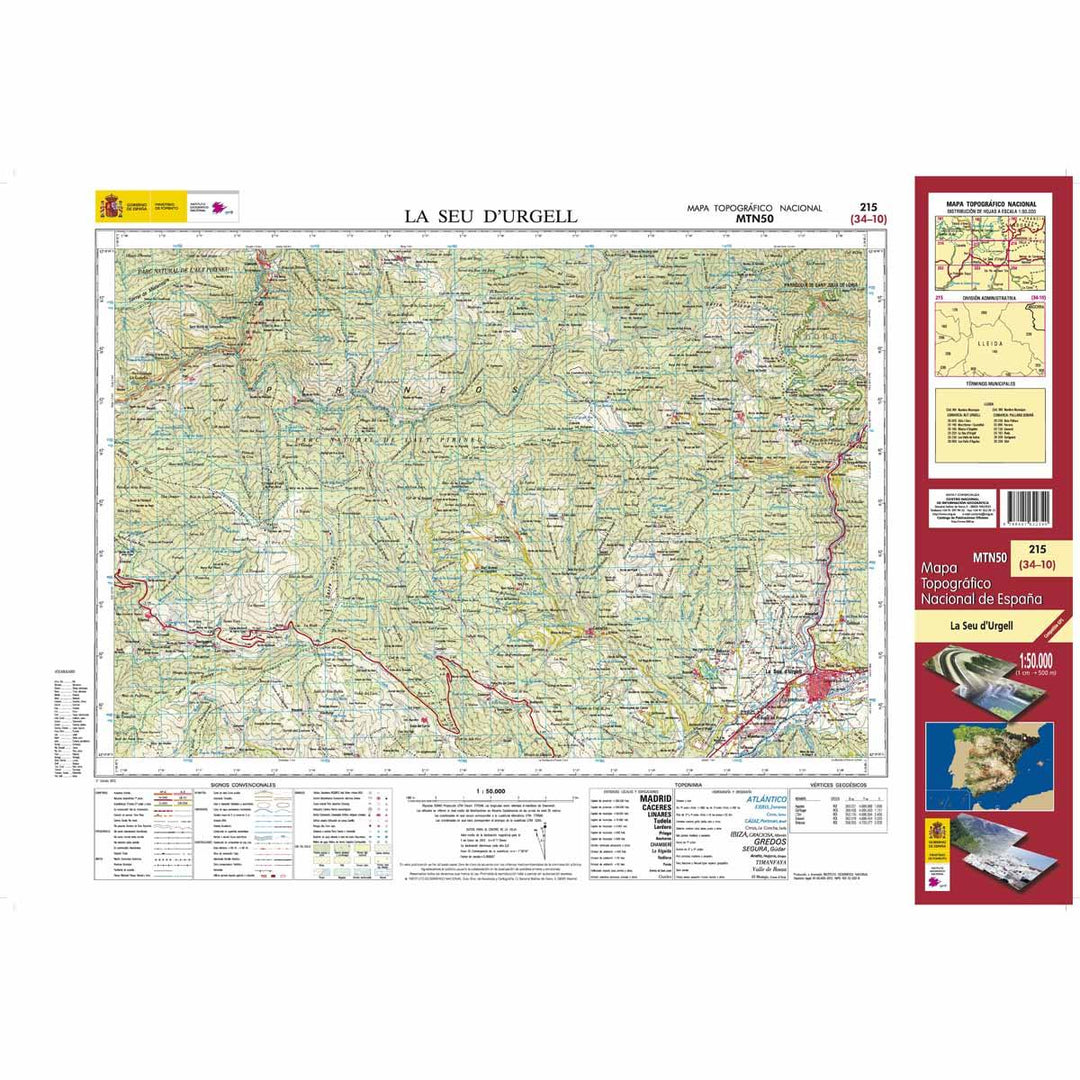 Carte topographique de l'Espagne - La Seu D'Urgell, n° 0205 | CNIG - 1/50 000 carte pliée CNIG 