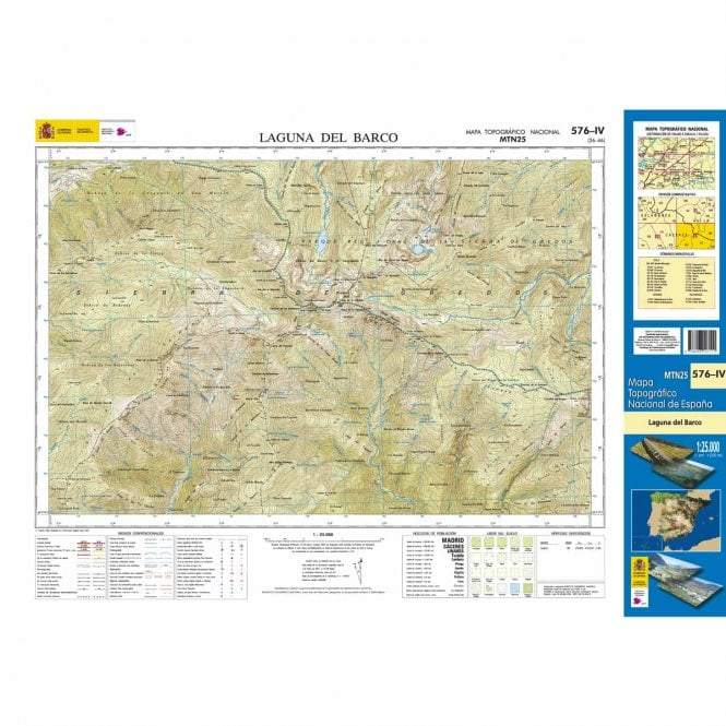 Carte topographique de l'Espagne - Laguna del Barco, n° 0576.4 | CNIG - 1/25 000 carte pliée CNIG 