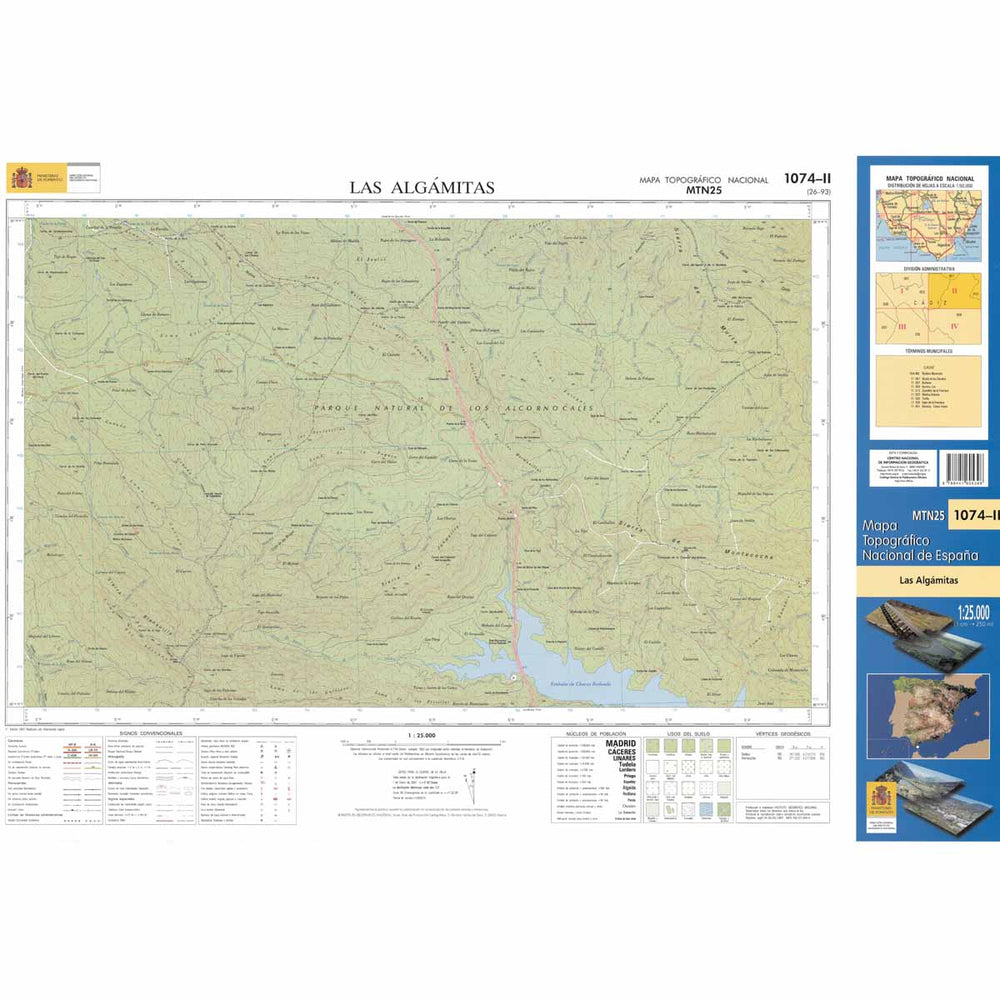 Carte topographique de l'Espagne - Las Algámitas, n° 1074.2 | CNIG - 1/25 000 carte pliée CNIG 