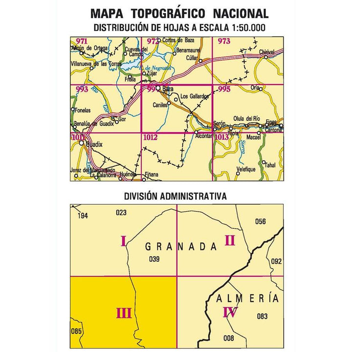 Carte topographique de l'Espagne - Las Molineras, n° 0994.3 | CNIG - 1/25 000 carte pliée CNIG 