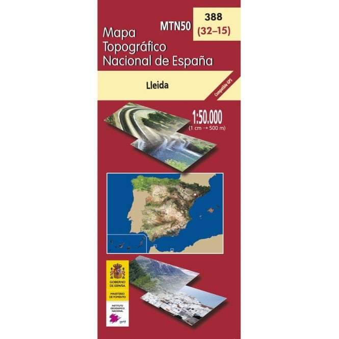 Carte topographique de l'Espagne - Lleida, n° 0388 | CNIG - 1/50 000 carte pliée CNIG 