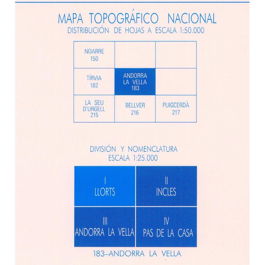 Carte topographique de l'Espagne - Llorts, n° 0183.1 | CNIG - 1/25 000 carte pliée CNIG 