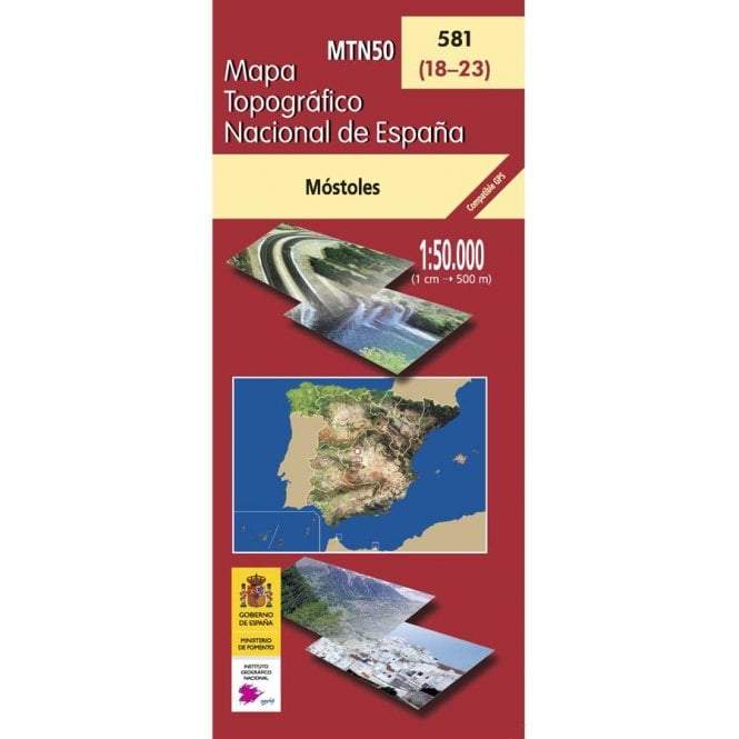 Carte topographique de l'Espagne - Móstoles, n° 581, n° 0581 | CNIG - 1/50 000 carte pliée CNIG 