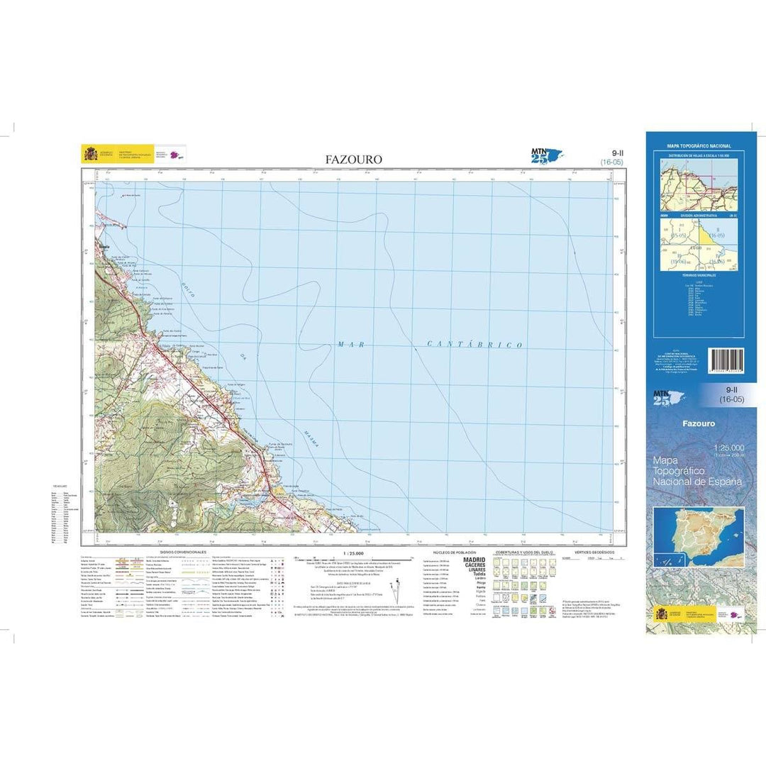 Carte topographique de l'Espagne n° 0009.2 - Fazouro | CNIG - 1/25 000 carte pliée CNIG 