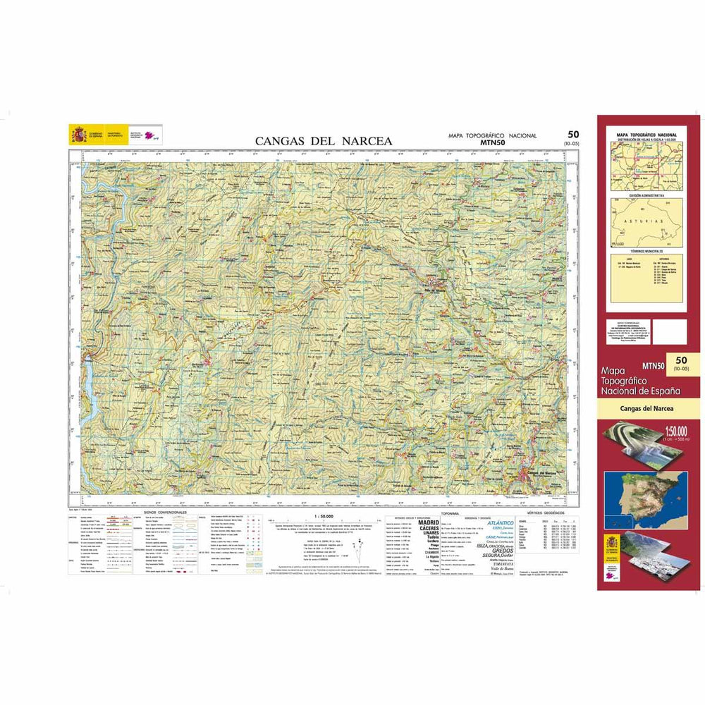 Carte topographique de l'Espagne n° 0050 - Cangas del Narcea | CNIG - 1/50 000 carte pliée CNIG 