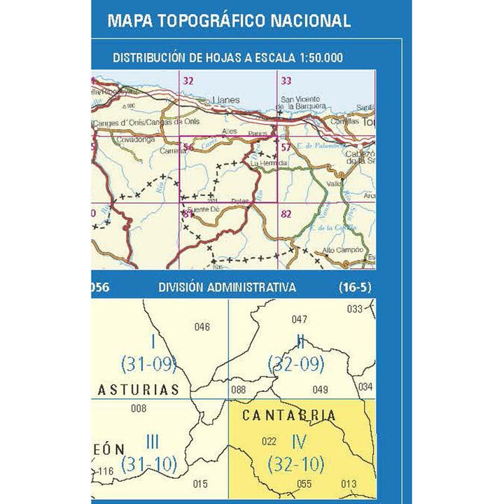 Carte topographique de l'Espagne n° 0056.4 - Tama | CNIG - 1/25 000 carte pliée CNIG 