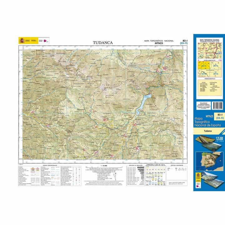 Carte topographique de l'Espagne n° 0082.1 - Tudanca | CNIG - 1/25 000 carte pliée CNIG 