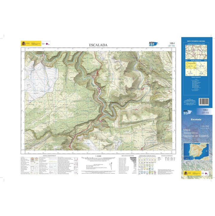 Carte topographique de l'Espagne n° 0135.1 - Escalada | CNIG - 1/25 000 carte pliée CNIG 