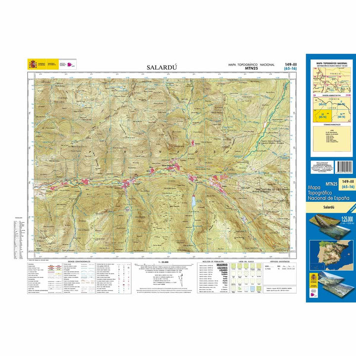 Carte topographique de l'Espagne n° 0149.3 - Salardú | CNIG - 1/25 000 carte pliée CNIG 