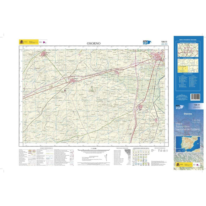 Carte topographique de l'Espagne n° 0198.3 - Osorno | CNIG - 1/25 000 carte pliée CNIG 