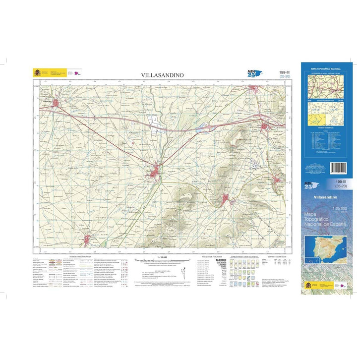 Carte topographique de l'Espagne n° 0199.3 - Villasandino | CNIG - 1/25 000 carte pliée CNIG 