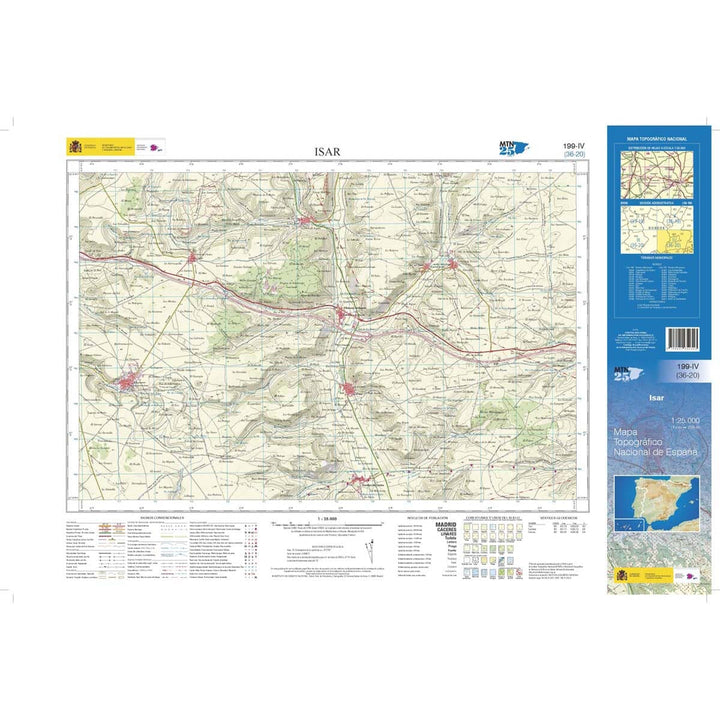 Carte topographique de l'Espagne n° 0199.4- Isar | CNIG - 1/25 000 carte pliée CNIG 