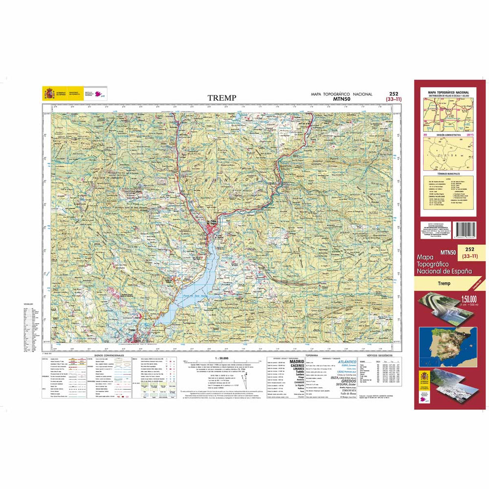Carte topographique de l'Espagne n° 0252 - Tremp | CNIG - 1/50 000 carte pliée CNIG 