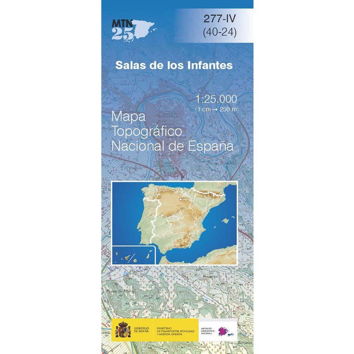 Carte topographique de l'Espagne n° 0277.4 - Salas de los Infantes | CNIG - 1/25 000 carte pliée CNIG 