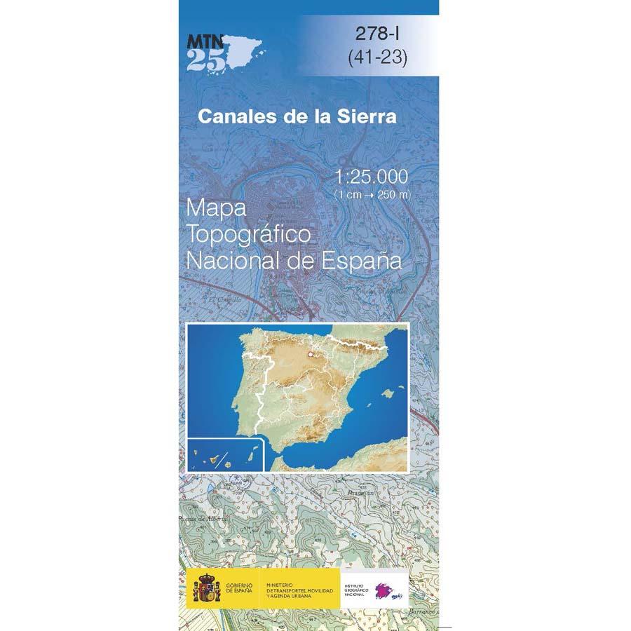 Carte topographique de l'Espagne n° 0278.1. - Canales de la Sierra | CNIG - 1/25 000 carte pliée CNIG 