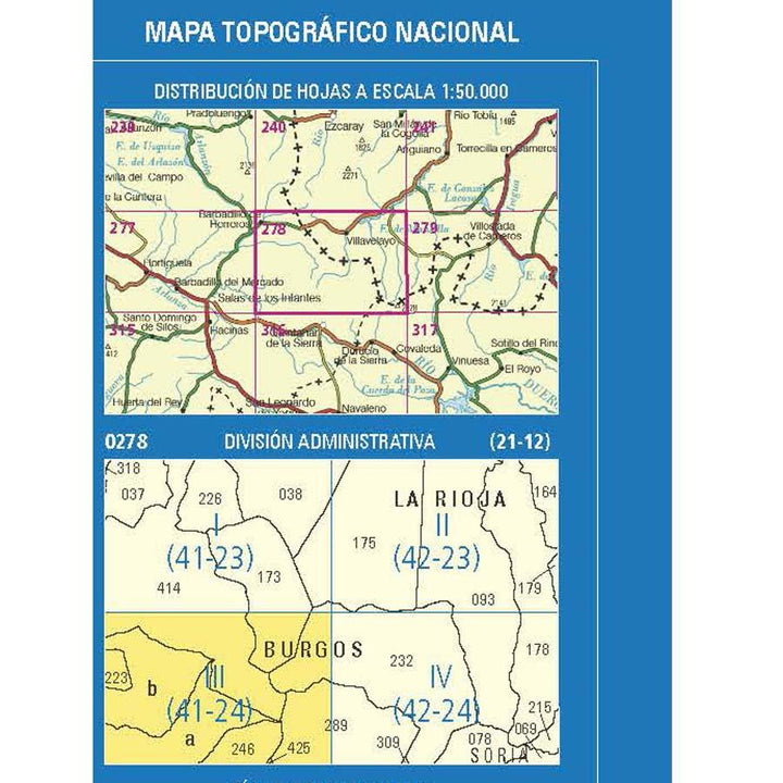 Carte topographique de l'Espagne n° 0278.3. - Lagunas de Neila | CNIG - 1/25 000 carte pliée CNIG 