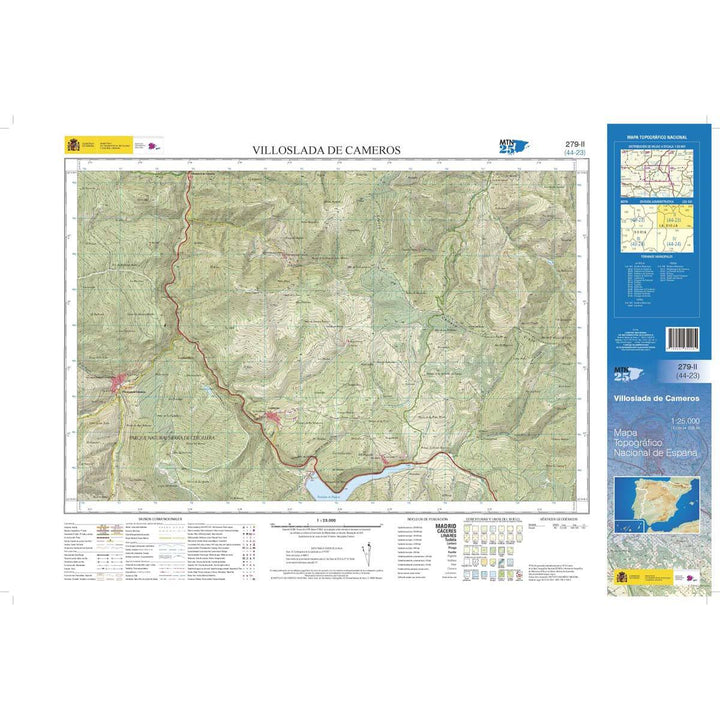 Carte topographique de l'Espagne n° 0279.2 - Villoslada de Cameros | CNIG - 1/25 000 carte pliée CNIG 