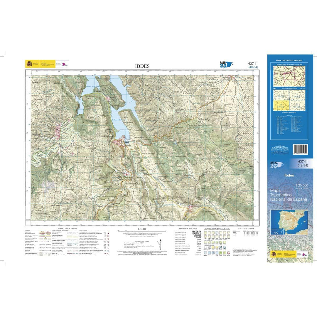 Carte topographique de l'Espagne n° 0437.3 - Ibdes | CNIG - 1/25 000 carte pliée CNIG 