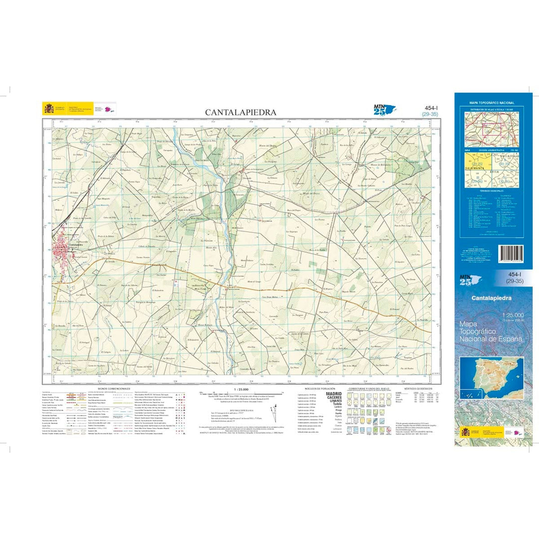 Carte topographique de l'Espagne n° 0454.1 - Cantalapiedra | CNIG - 1/25 000 carte pliée CNIG 