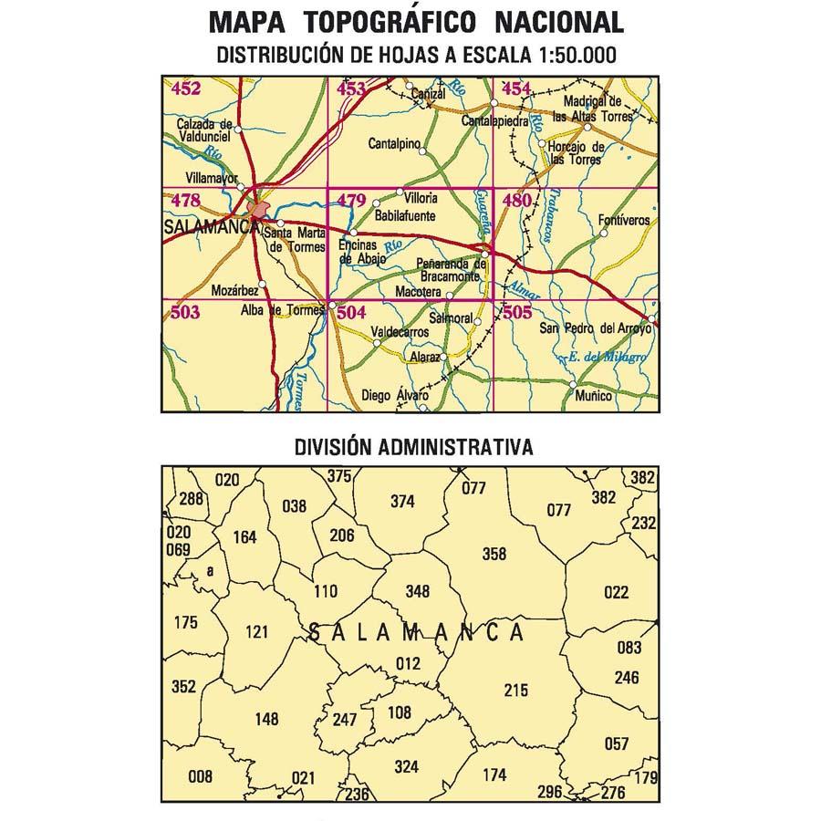 Carte topographique de l'Espagne n° 0479 - Peñaranda de Bracamonte | CNIG - 1/50 000 carte pliée CNIG 