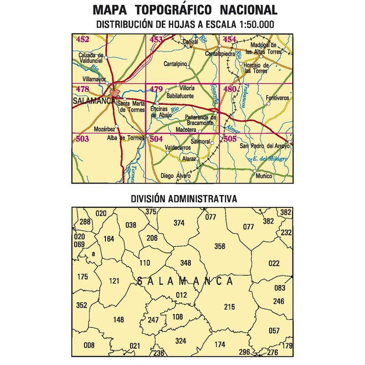 Carte topographique de l'Espagne n° 0479 - Peñaranda de Bracamonte | CNIG - 1/50 000 carte pliée CNIG 