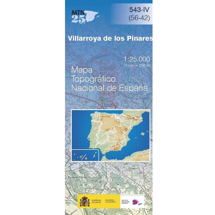 Carte topographique de l'Espagne n° 0543.4 - Villarroya de los Pinares | CNIG - 1/25 000 carte pliée CNIG 